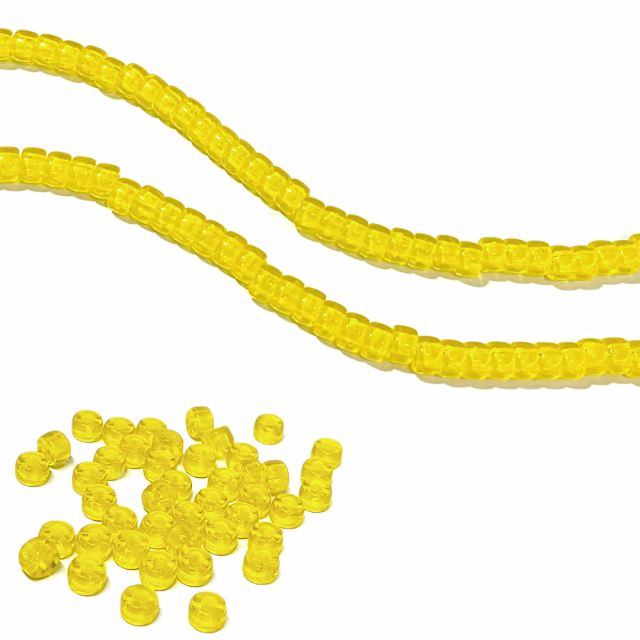 CRISTAL CHECO DONA 6X4MM AMARILLO TRANSPARENTE (X TIRA)