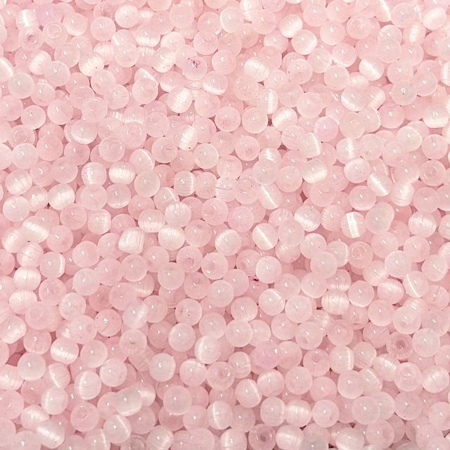 CUENTAS VIDRIO OJO DE GATO 4MM - ROSADO