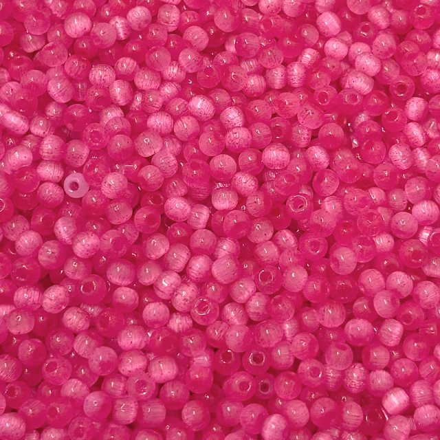 CUENTAS VIDRIO OJO DE GATO 4MM - FUCSIA