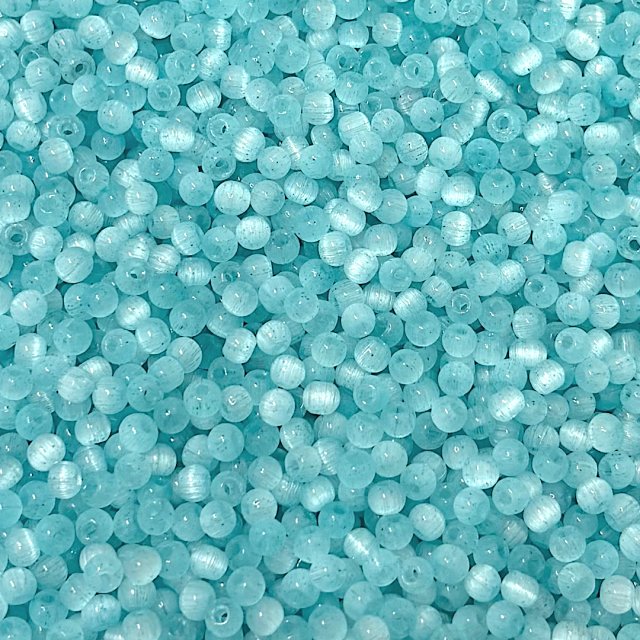 CUENTAS VIDRIO OJO DE GATO 4MM - TURQUESA