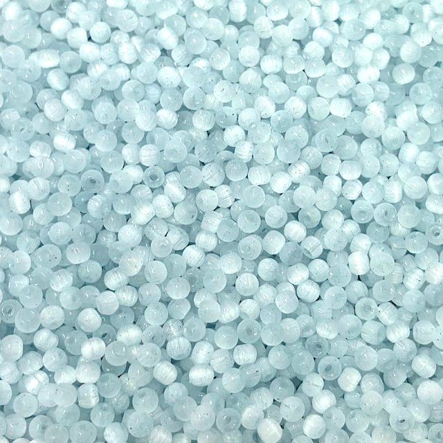 CUENTAS VIDRIO OJO DE GATO 4MM - CELESTE