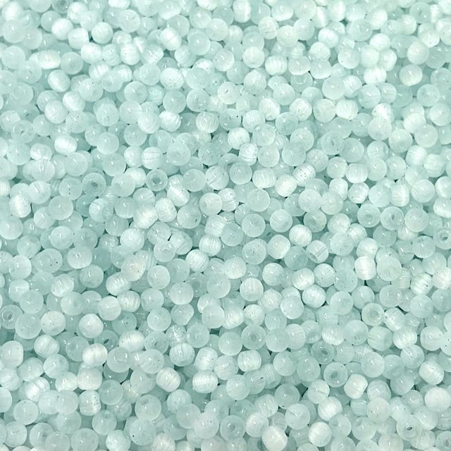 CUENTAS VIDRIO OJO DE GATO 4MM - VERDE AGUA CLARO