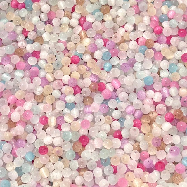 CUENTAS VIDRIO OJO DE GATO 4MM - MIX