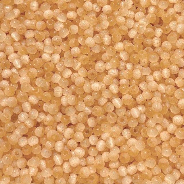 CUENTAS VIDRIO OJO DE GATO 4MM - NARANJA / AMARILLO