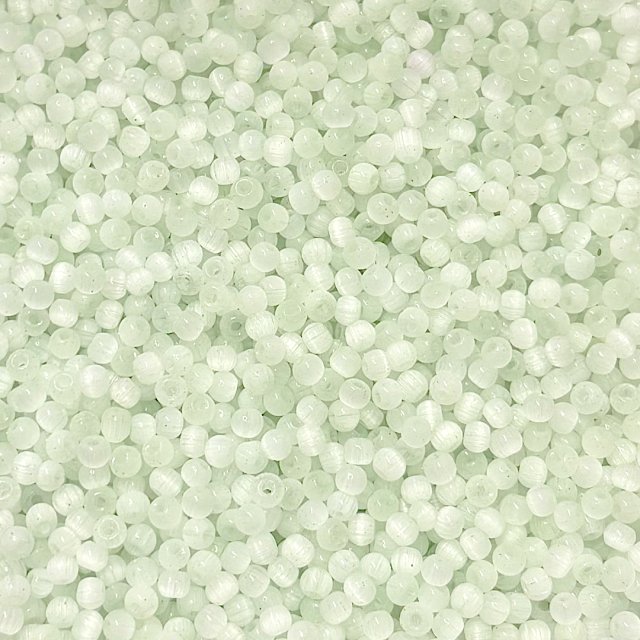 CUENTAS VIDRIO OJO DE GATO 4MM - VERDE CLARO