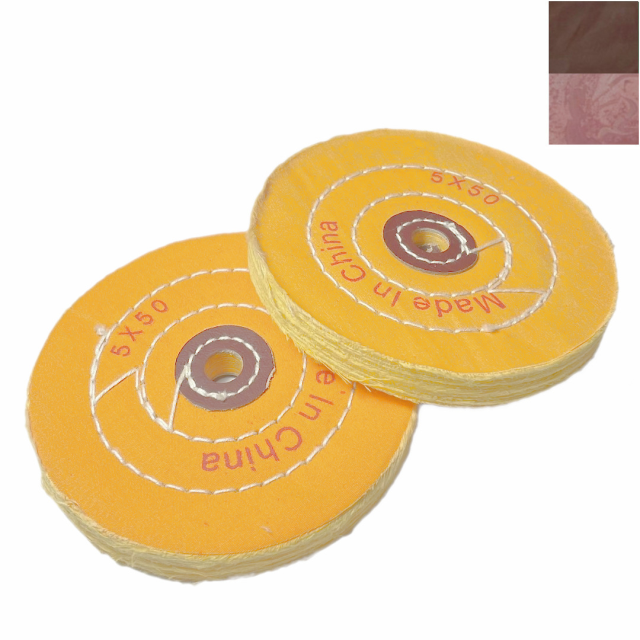 PAÑO PULIR 5" X 12MM - 50 TELAS COCIDO (NARANJA)