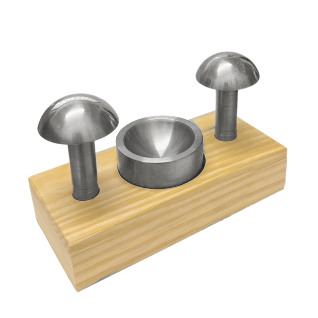 EMBUTIDORES CON BASE DE MADERA (3 PIEZAS + BASE)