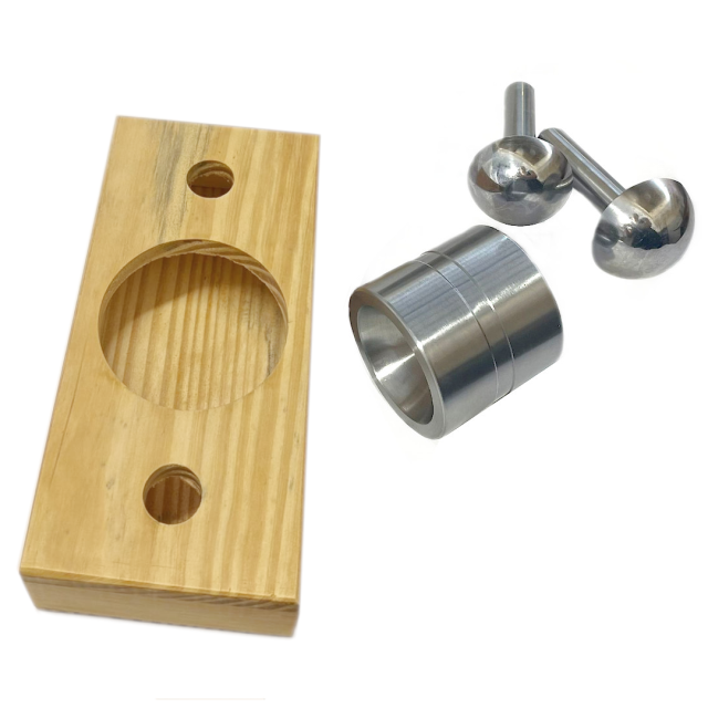 EMBUTIDORES CON BASE DE MADERA (3 PIEZAS + BASE)