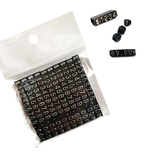 CUBOS DE PRECIOS - PORTANUMEROS ENCASTRABLES 4X6MM (PARA JOYERIA)