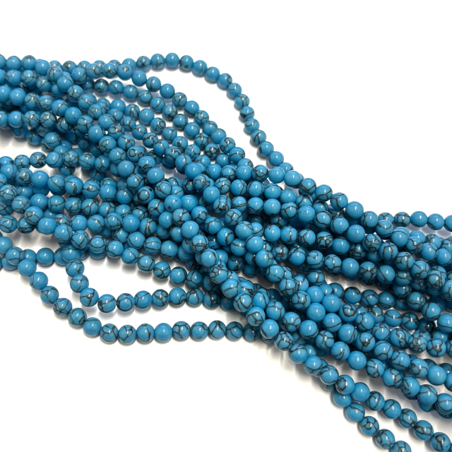 PIEDRAS BOLITAS 6MM - TURQUESA RECONSTITUIDA