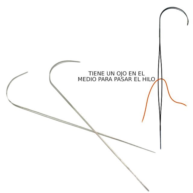 AGUJA CURVA FINA CON OJO (90MM)