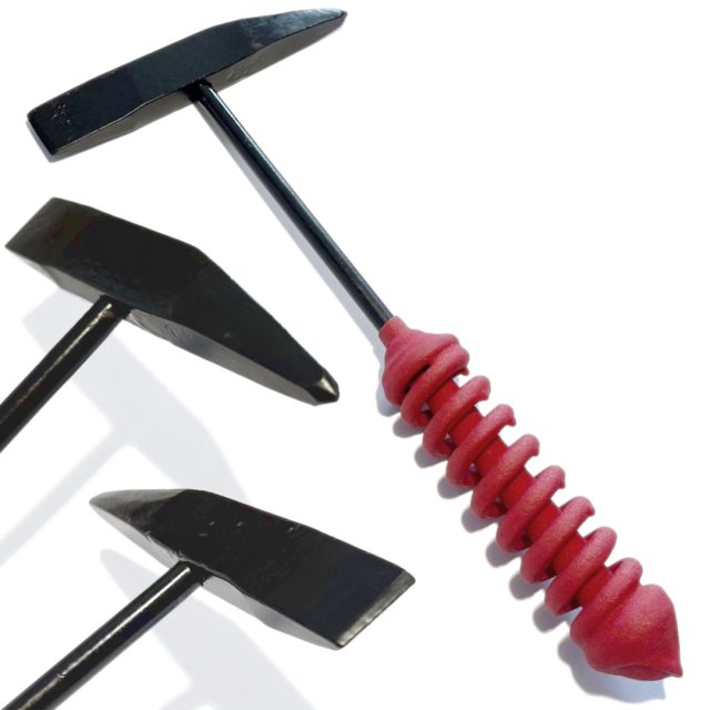MARTILLO CINCELADOR - DOBLE CARA (MANGO ROJO)