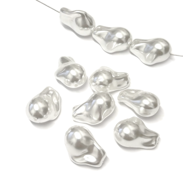 PERLAS PLASTICO FORMA IRREGULAR 23X14MM