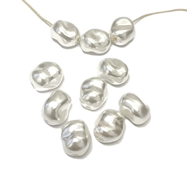 PERLAS PLASTICO FORMA IRREGULAR 16X13MM