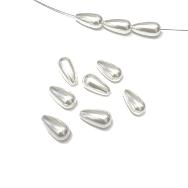 PERLAS PLASTICO LAGRIMA 16X8MM