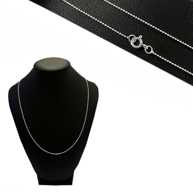 CADENA ARMADA PUNTOS 1MM X 45CM - PLATA 925