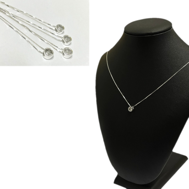 CADENA ARMADA PUNTO DE LUZ CON ZIRCONIA - PLATA 925