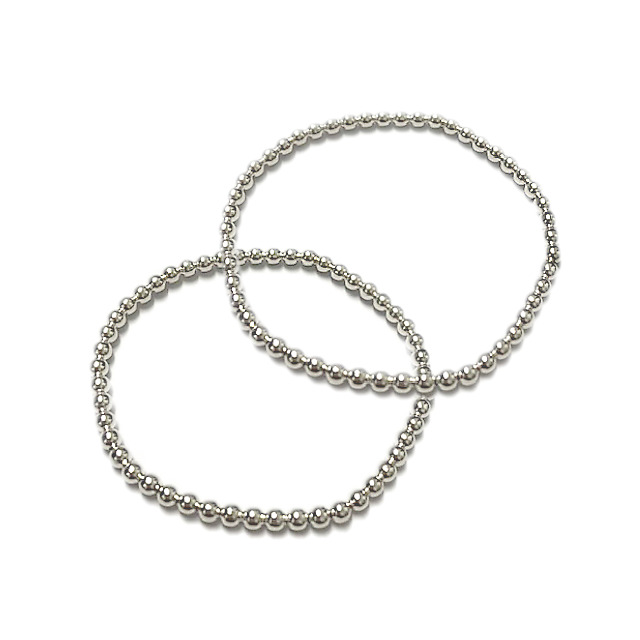 PULSERA BOLITAS 3MM - PLATA 925 (14CM APROX)