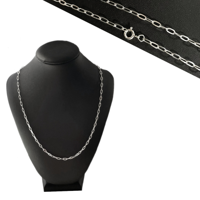 CADENA ARMADA ESCALERA 6X3.2MM X 60CM - PLATA 925