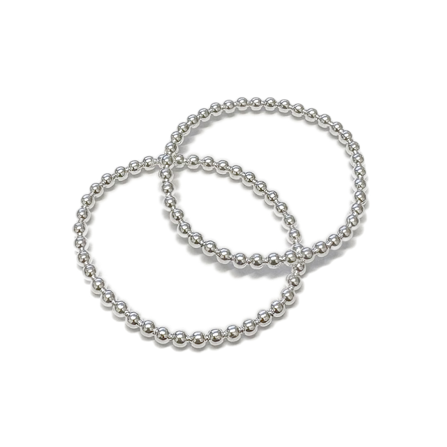 PULSERA BOLITAS 4MM - PLATA 925 (16CM APROX)