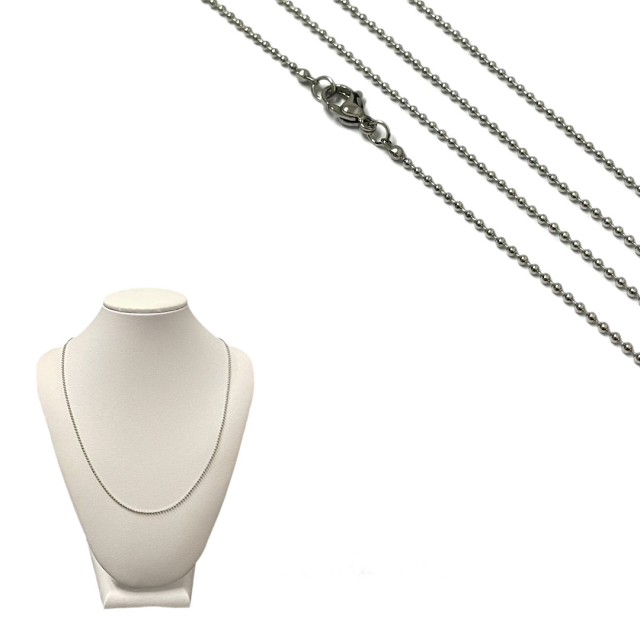 CADENA ARMADA BOLITA 1.5MM X 45CM - ACERO