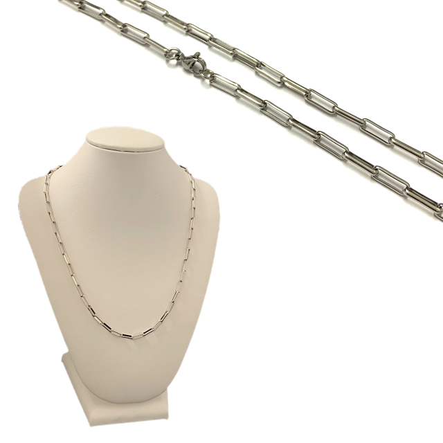 CADENA ARMADA RECTANGULAR 14X5X2.5MM X 45CM - ACERO