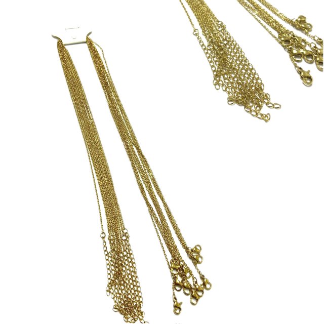 CADENA ARMADA DERECHA 0.5X2MM X 39+5CM= 44CM (PACK 10U) - ACERO DORADO