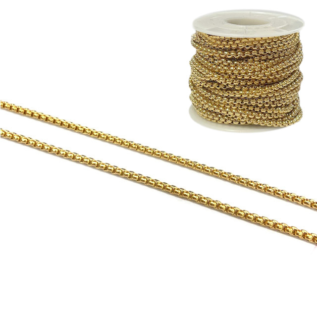 CADENA CUADRADA 3MM - ACERO DORADO