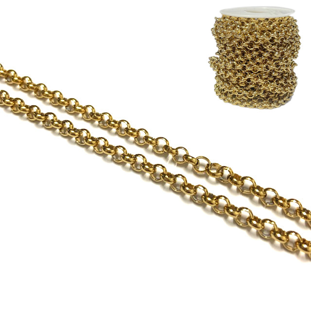 CADENA ROLO 6MM - ACERO DORADO