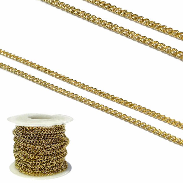 CADENA GRUME LN-1261 (0.8X4X3MM) - ACERO DORADO