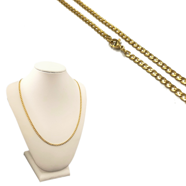 CADENA ARMADA GRUME 7X5X1.5MM X 45CM - ACERO DORADO