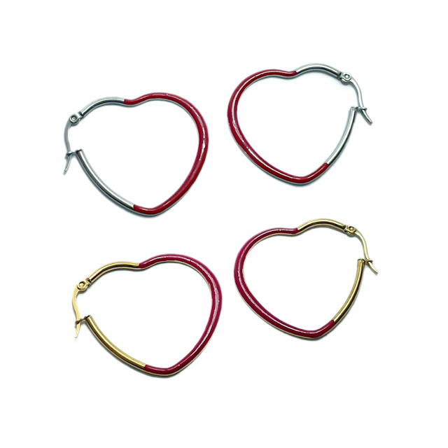 CARAVANAS CORAZON ESMALTADO 38X34MM - ACERO