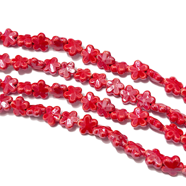 CERAMICA - FLOR 12MM - ROJO
