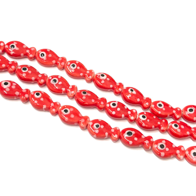 CERAMICA - PEZ 19X11MM - ROJO (MAR)