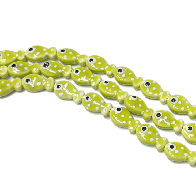 CERAMICA - PEZ 19X11MM - VERDE LIMON (MAR)