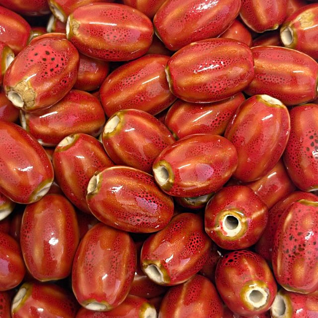 CERAMICA OVAL 21X15MM - ROJO