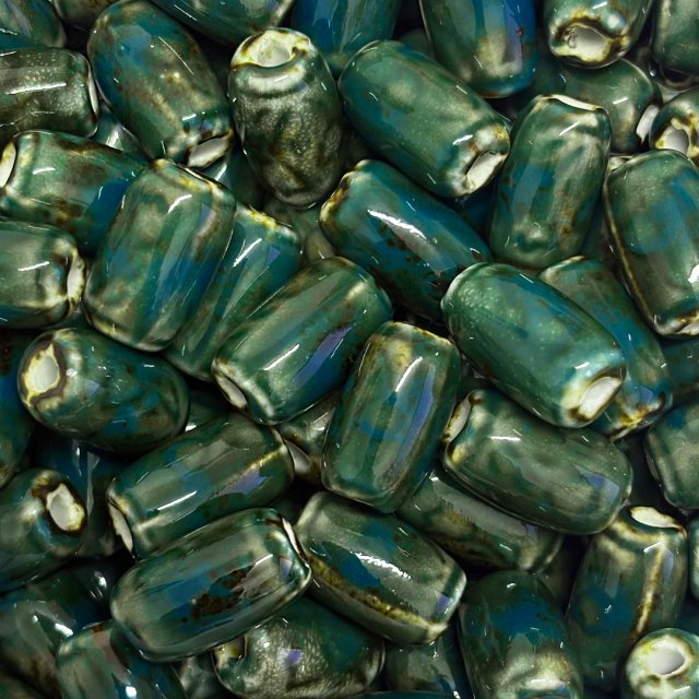 CERAMICA TUBO 20X13MM - VERDE OSCURO