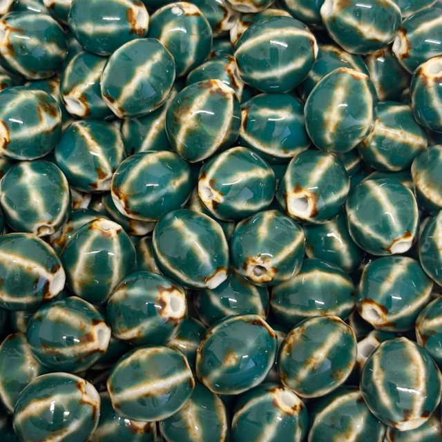 CERAMICA CALABAZA ROMBO 16X14MM - VERDE OSCURO
