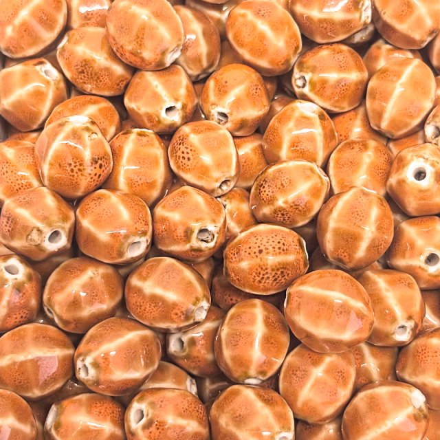 CERAMICA CALABAZA ROMBO 16X14MM - NARANJA