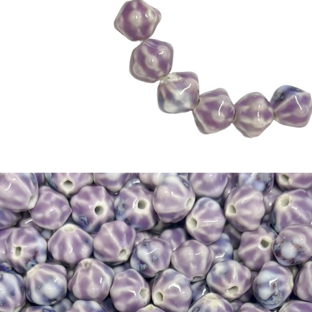 CERAMICA CALABAZA ROMBO 11X13MM - VIOLETA