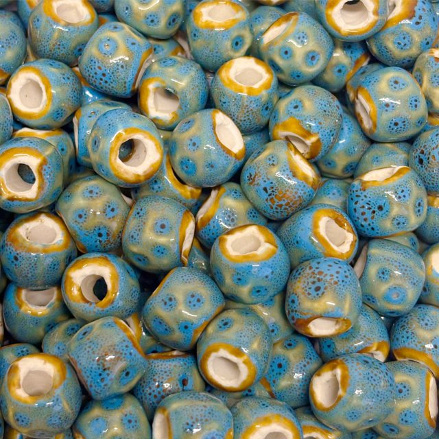 CERAMICA DONA IRREGULAR 12X14MM - TURQUESA Y VERDE