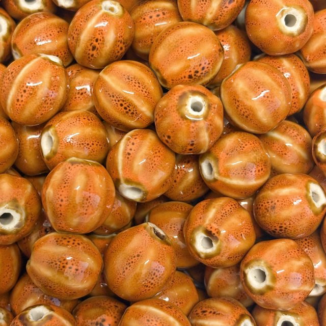 CERAMICA BOLITA IRREGULAR 17MM - NARANJA