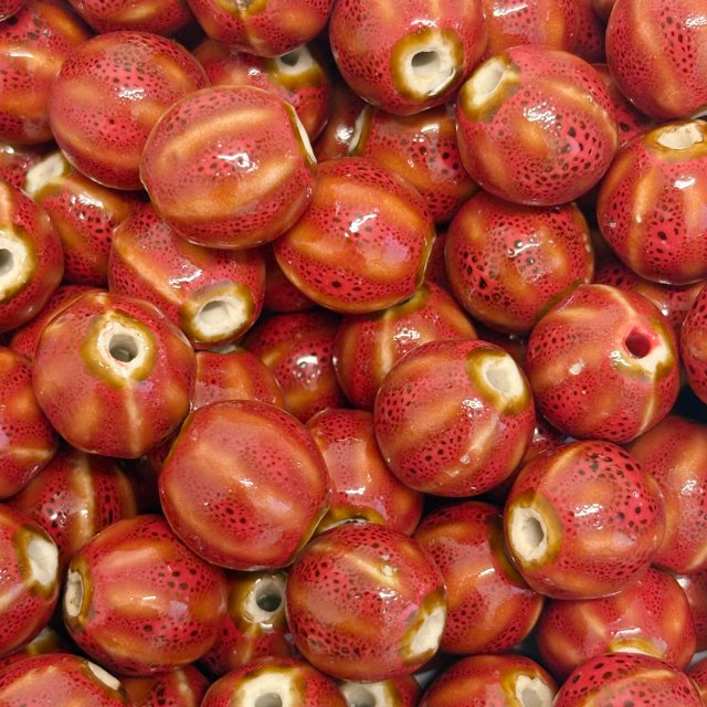 CERAMICA BOLITA IRREGULAR 17MM - ROJO