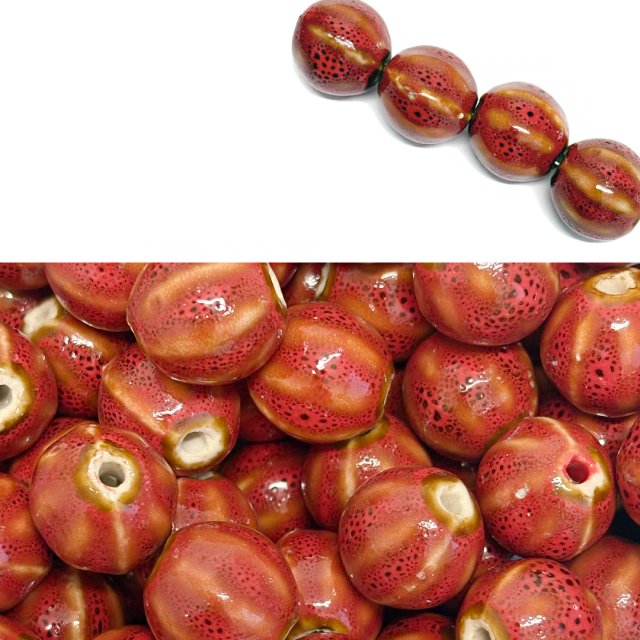 CERAMICA BOLITA IRREGULAR 17MM - ROJO