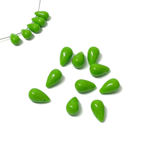 CRISTAL CHECO VERDE LAGRIMA 6X10MM