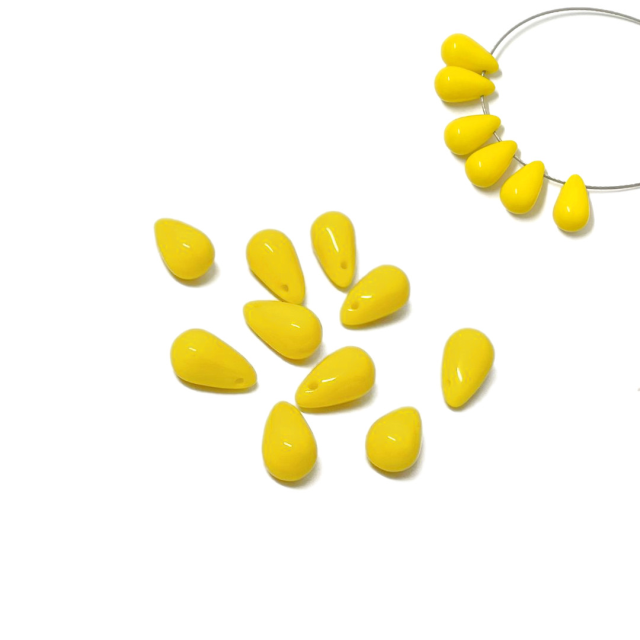 CRISTAL CHECO AMARILLO LAGRIMA 6X10MM