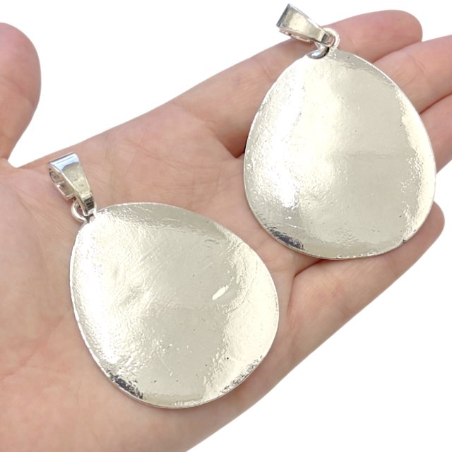 DIJE LAGRIMA GOTA MEDALLA XL 53X48MM - NIQUEL