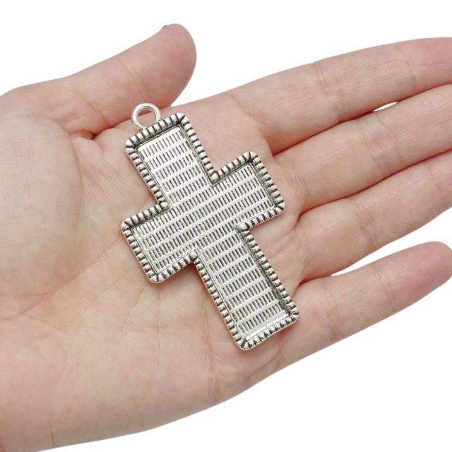 DIJE CRUZ XL 61X40MM - NIQUEL