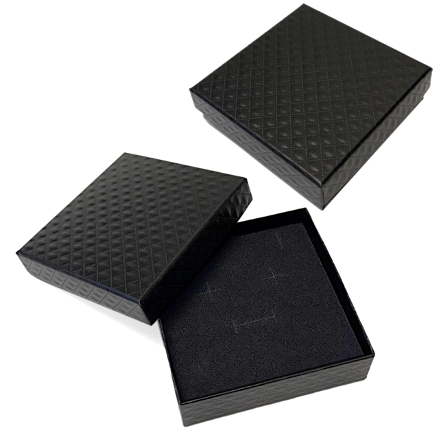 CAJA CARTON TEXTURA (85X85X25MM) - NEGRO