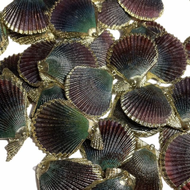 CARACOLAS ELECTRO DORADO (4-4.5CM APROX) - MULTICOLOR VERDE /VI (MAR)